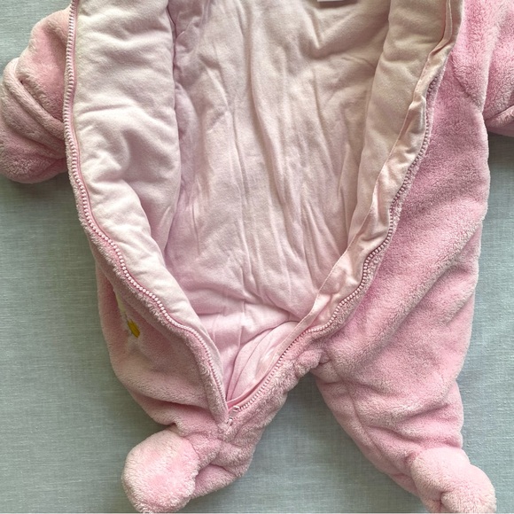 Y2K Baby Looney Tunes Tweety Bird Bear Snowsuit Cute Ears Pink Fuzzy 0/3M - Picture 5 of 13